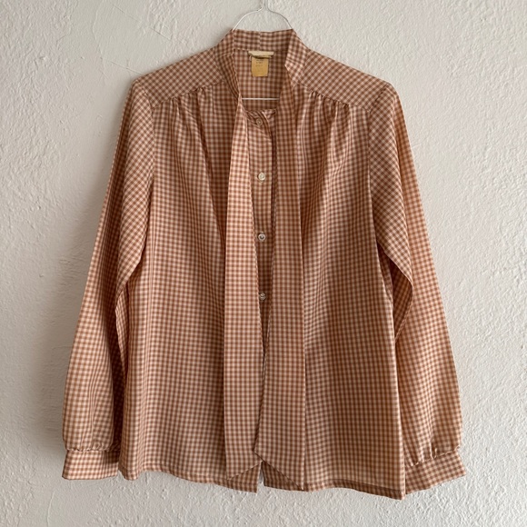 Vintage gingham secretary blouse - Picture 5 of 5